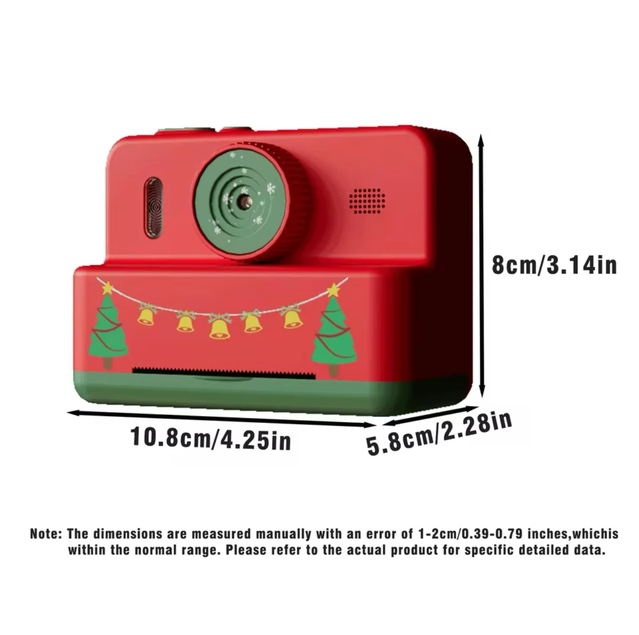 Câmera infantil, câmera de impressão instantânea de desenho animado | Com 3 rolos de papel térmico | Carregamento USB | Presente especial de Natal e aniversário para crianças