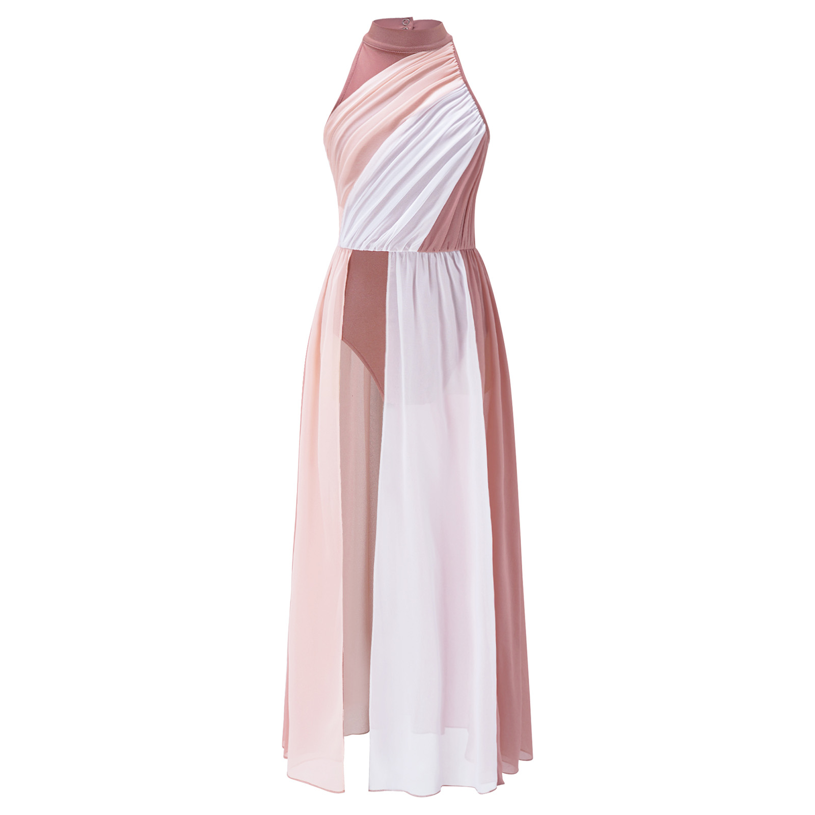 Teen Lyrical Modern Dance Dress Asymmetric Split Ballet Gymnastics Leotard Figure Ice Skating Dancewear Performance Dresses