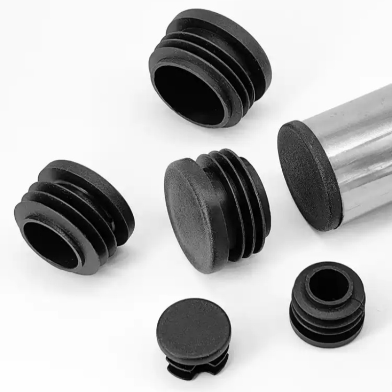 Plastic Black Round Pipe Plug 12~100mm PE Plastic Chair Table Feet Cap Blanking End Cap Tube Pipe Insert Plug Decorative Dust