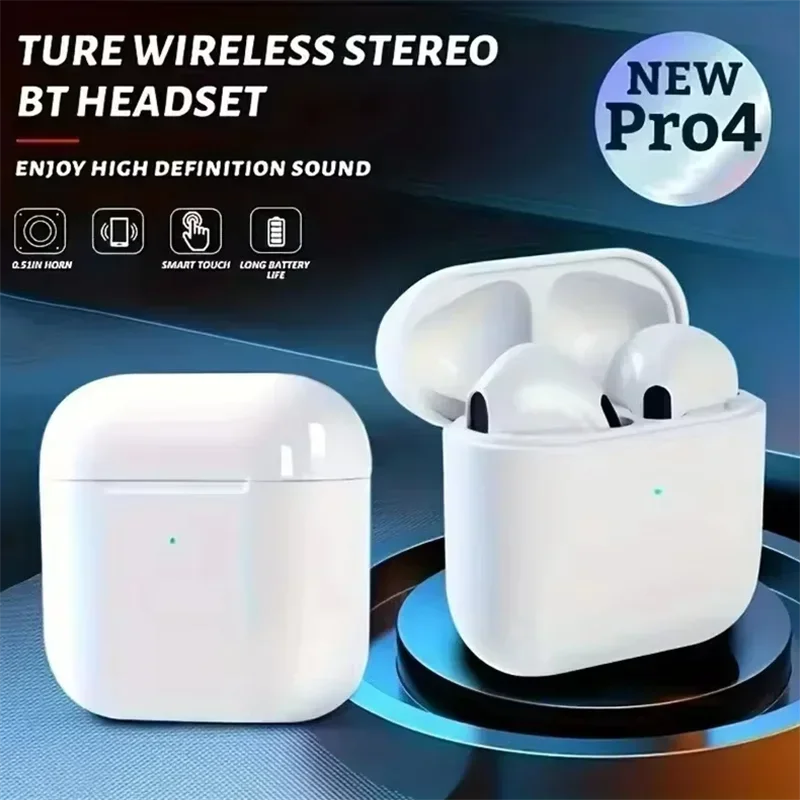 Pro4 หูฟังบลูทูธ TWS 9D หูฟังไร้สายสเตอริโอหูฟังชนิดใส่ในหู HiFi ชุดหูฟังแฮนด์ฟรีพร้อมไมโครโฟนสําหรับ Xiaomi