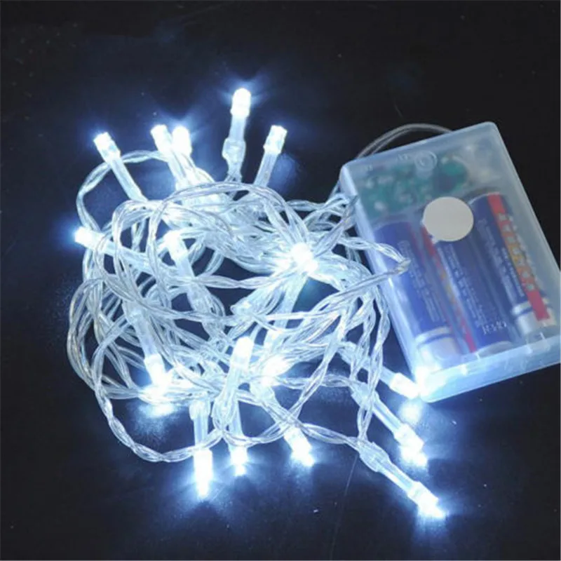 3M 6M 10M ไฟ LED String 3 * AA แบตเตอรี่ดําเนินการกันน้ํา Fairy ไฟ LED คริสต์มาสสําหรับปาร์ตี้วันหยุดงานแต่งงานตกแต่ง