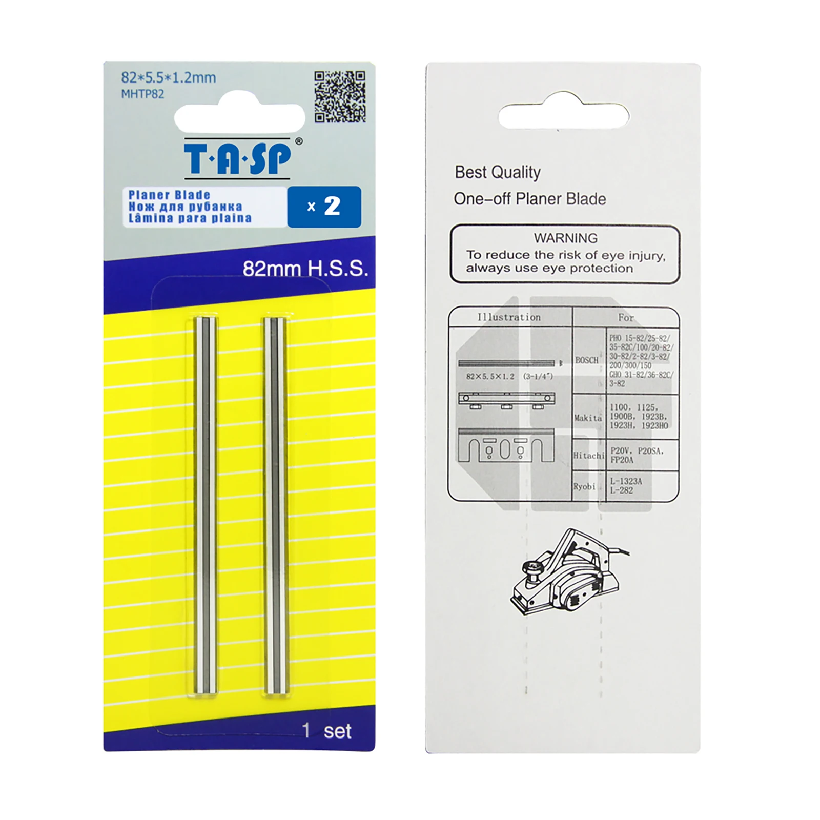 Braçadeiras de suporte de lâmina de plaina TASP 82mm e conjunto de facas HSS 82x5.5x1.2mm para plaina elétrica portátil