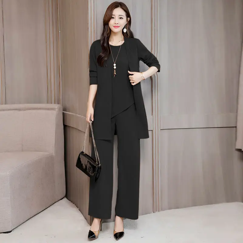 ผู้หญิงแฟชั่นสไตล์กว้าง Lady Slimming แฟชั่น Plus ขนาดผู้หญิงสามชุด