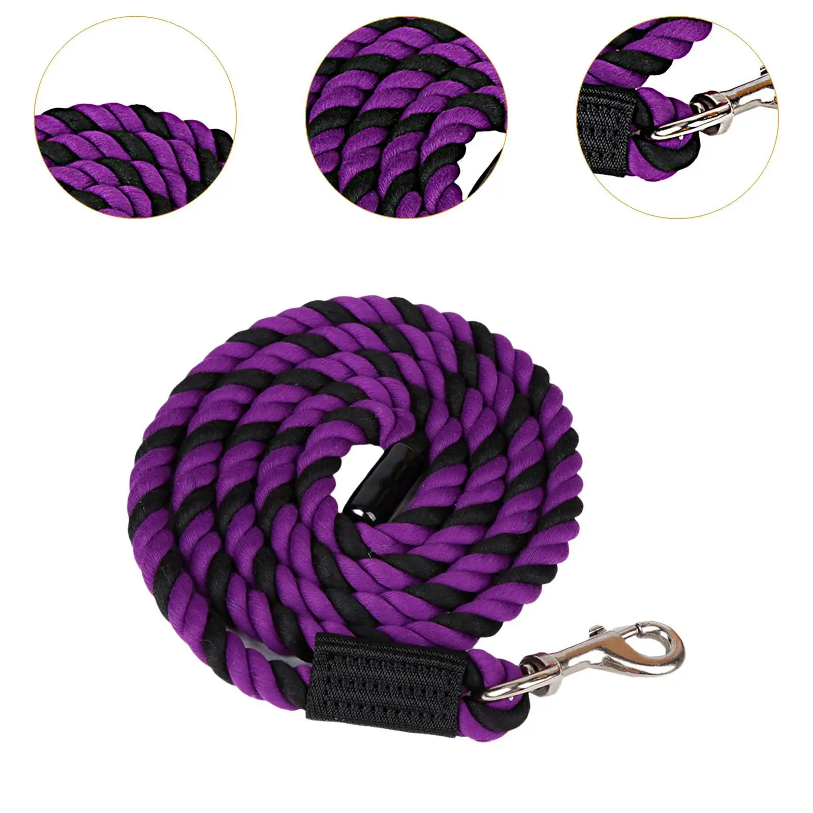 Corda di piombo per cavalli Rein Halter Corda Guinzaglio per cavalli Corda per cani, pecore, animali domestici resistenti con bullone girevole Attrezzatura equestre a scatto