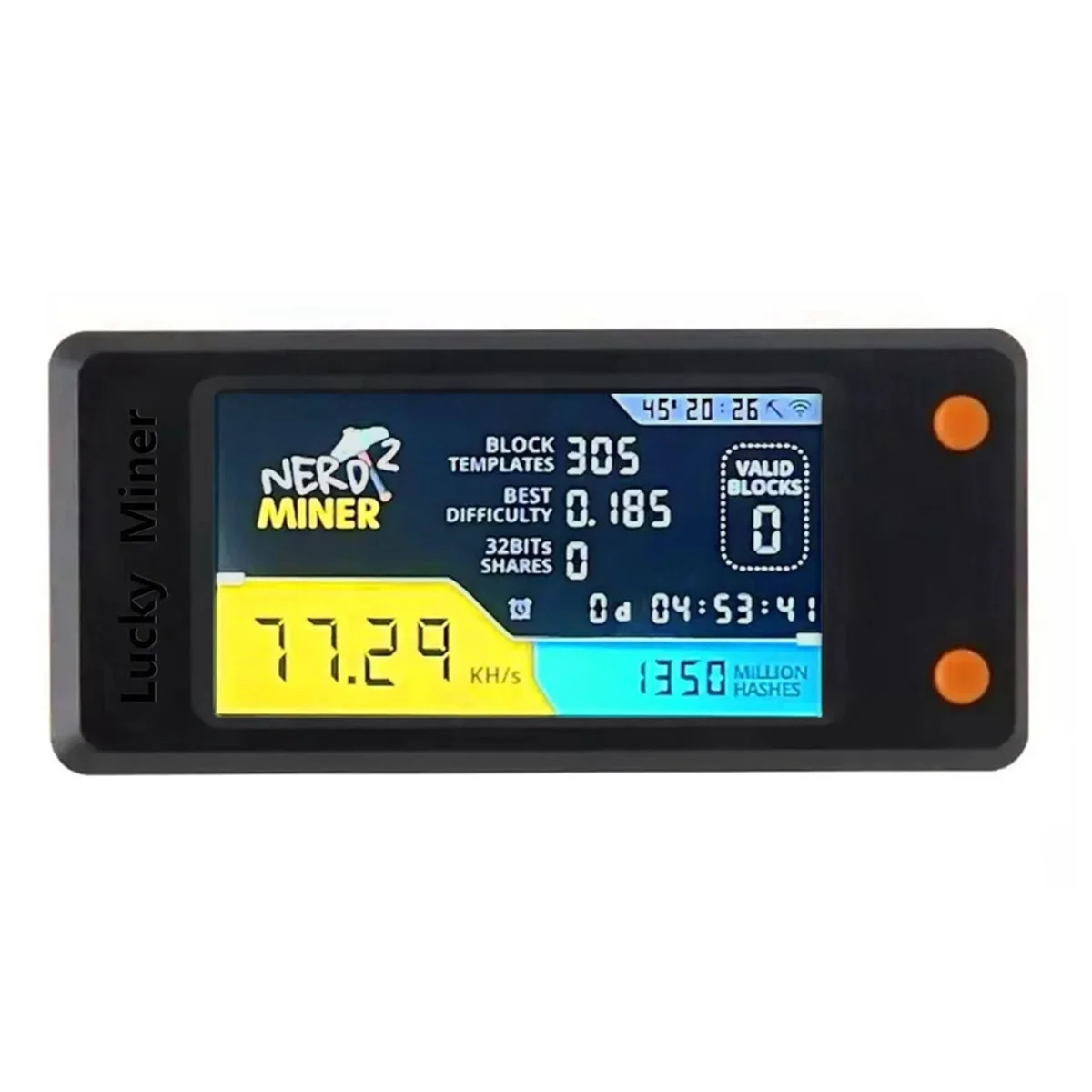 SuperDeals Nerdminer V2 78KH/S BTC Solo Lottery Miner com Display LCD Bitcoin BTC Crypto Miner ASIC Mineração Miner Silencioso