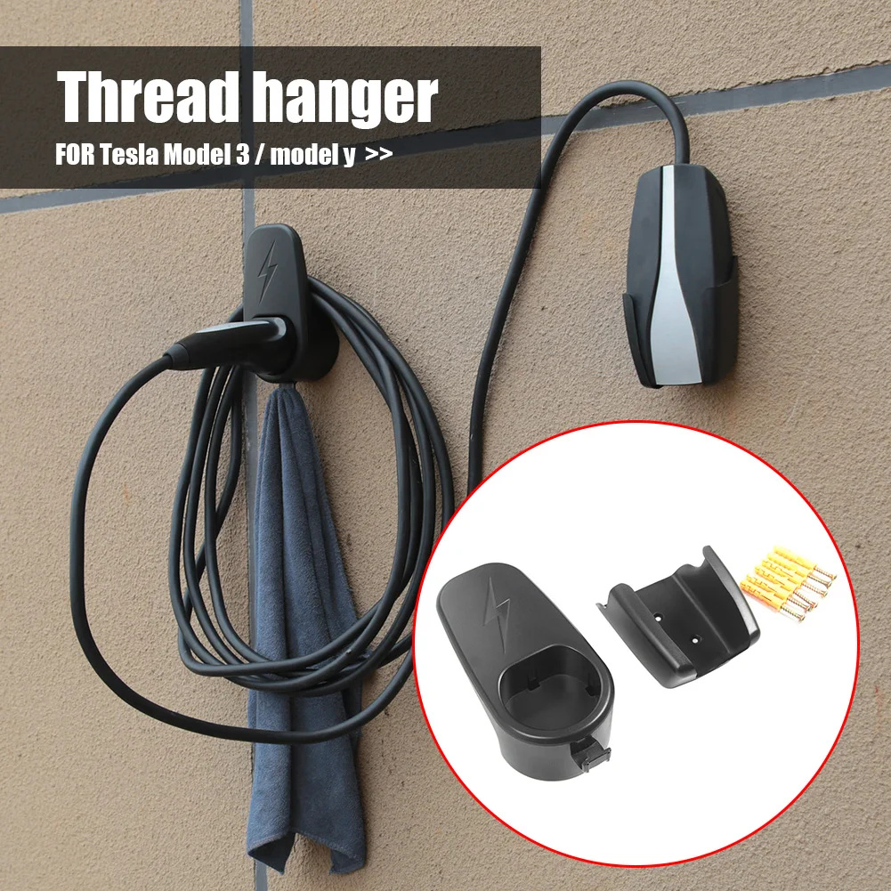 Cabo de carregamento do carro para Tesla Modelo 3 Y, Wall Mount Com Chassis, Suporte Conector, Carregador Titular, Acessórios