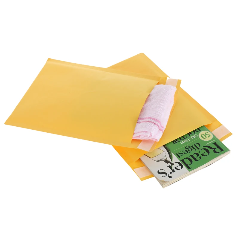 50PCS กระดาษคราฟท์ Bubble Mailers ซองกระเป๋า Bubble Mailing Bag จัดส่งซองจดหมายอุปกรณ์ธุรกิจขนาดต่างๆ