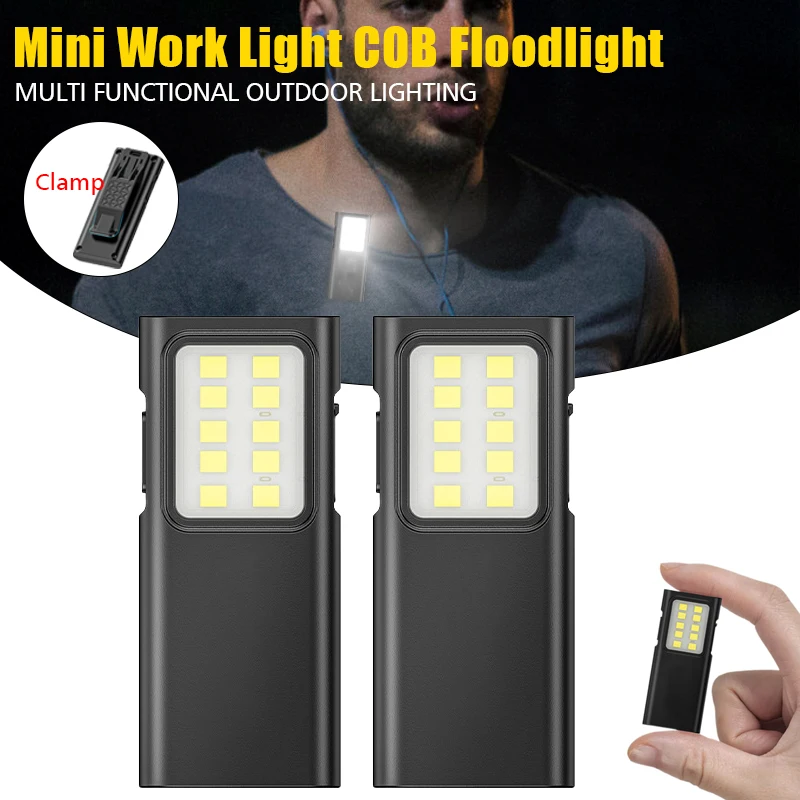 COB-Taschenlampen, 4 Beleuchtungsmodi, Taschenlampe, USB wiederaufladbar, EDC-Taschenlampe mit Stiftclip, Strobe, zum Angeln, Camping, Reparatur, Taschenlampe