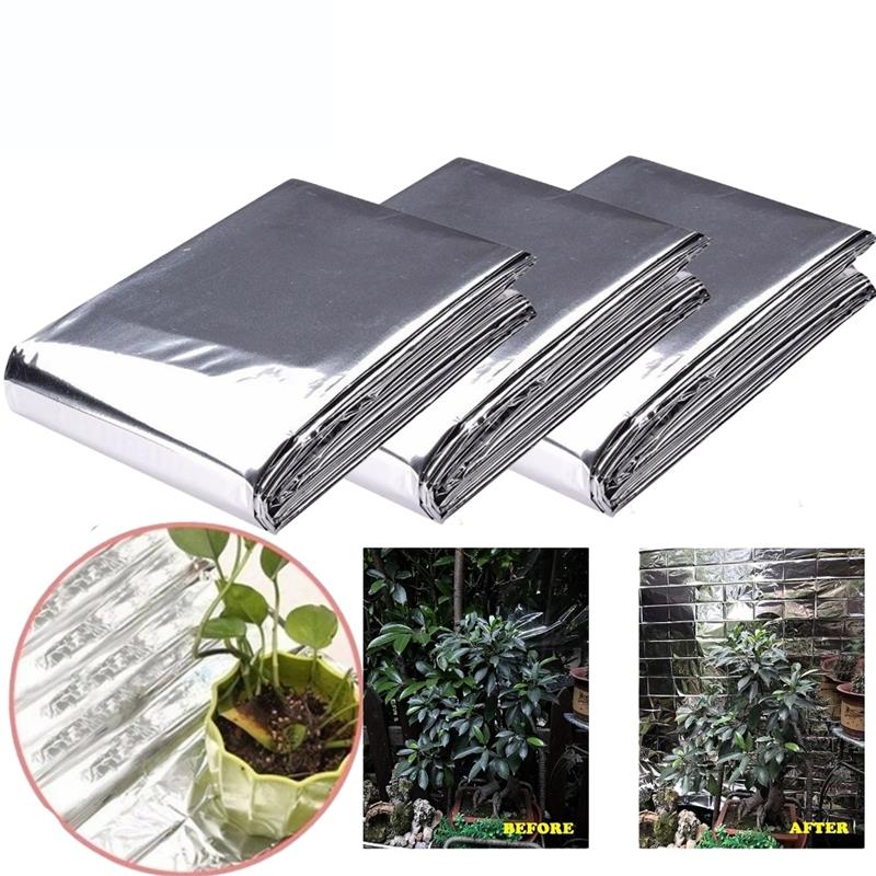1 pz Argento 210x130 cm Pellicola di Poliestere Alta Riflettente Utilizzata Per Piantare Tenda Camera Giardino Serra Agricoltura E Promozione