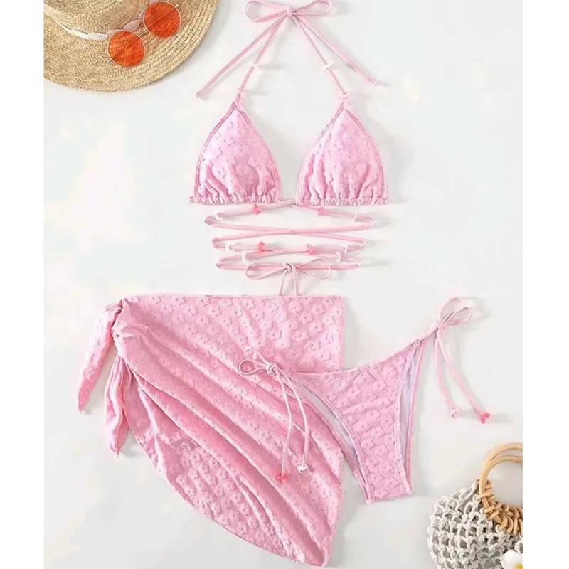 Maillot de bain rose sexy pour femmes, soutien-gorge push up, bikini brésilien, vêtements de plage, pour baigneurs de piscine