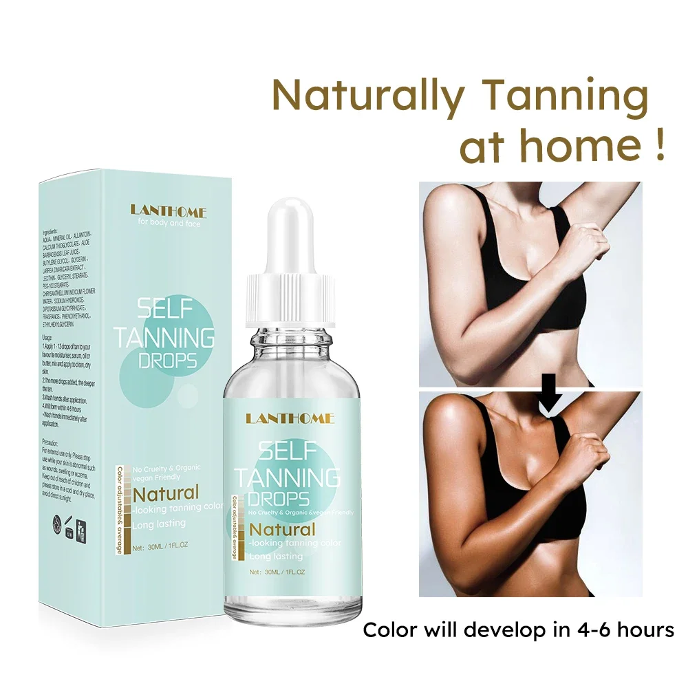 30ml 셀프 태닝 드롭 바디 셀프 태너 바디 스킨 케어를 위한 자연스러워 보이는 태너를 위한 선리스 태닝 로션