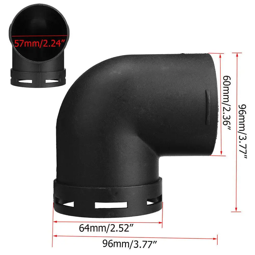 60mm Auto Winter Air Diesel Parking Heater L-part Elbow Exhaust Car Outlet Pipe Connector Adapter For Webasto / Eberspaecher