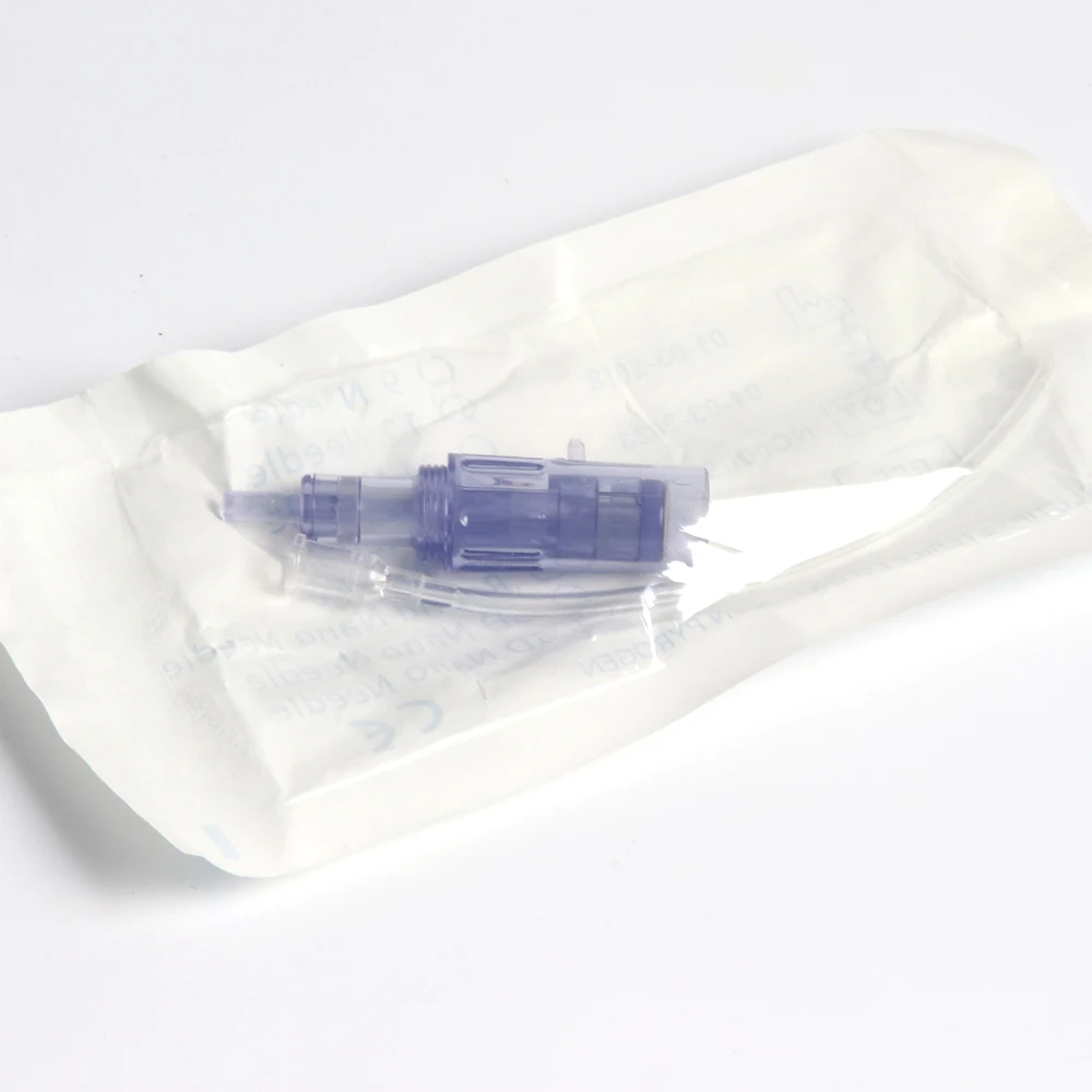 Cartuchos de microagulhas com tubo de seringa 9 12 36 pinos para mini pistola hydra mesoterapia injetor caneta de carimbo derma automática