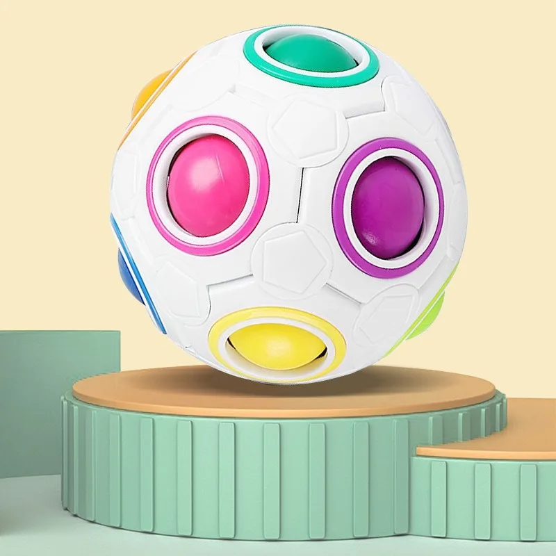 เด็ก Antistress Cube Rainbow Ball ปริศนาฟุตบอล Magic Cube การศึกษาการเรียนรู้ของเล่นเด็กผู้ใหญ่ความเครียด Reliever ของเล่น