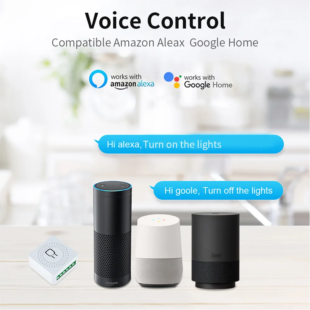 ANDELI DIY Wi-Fi мини умный выключатель света 16A двустороннее управление Tuya/Smartlife приложение дистанционное управление для Alexa Google Home Automation