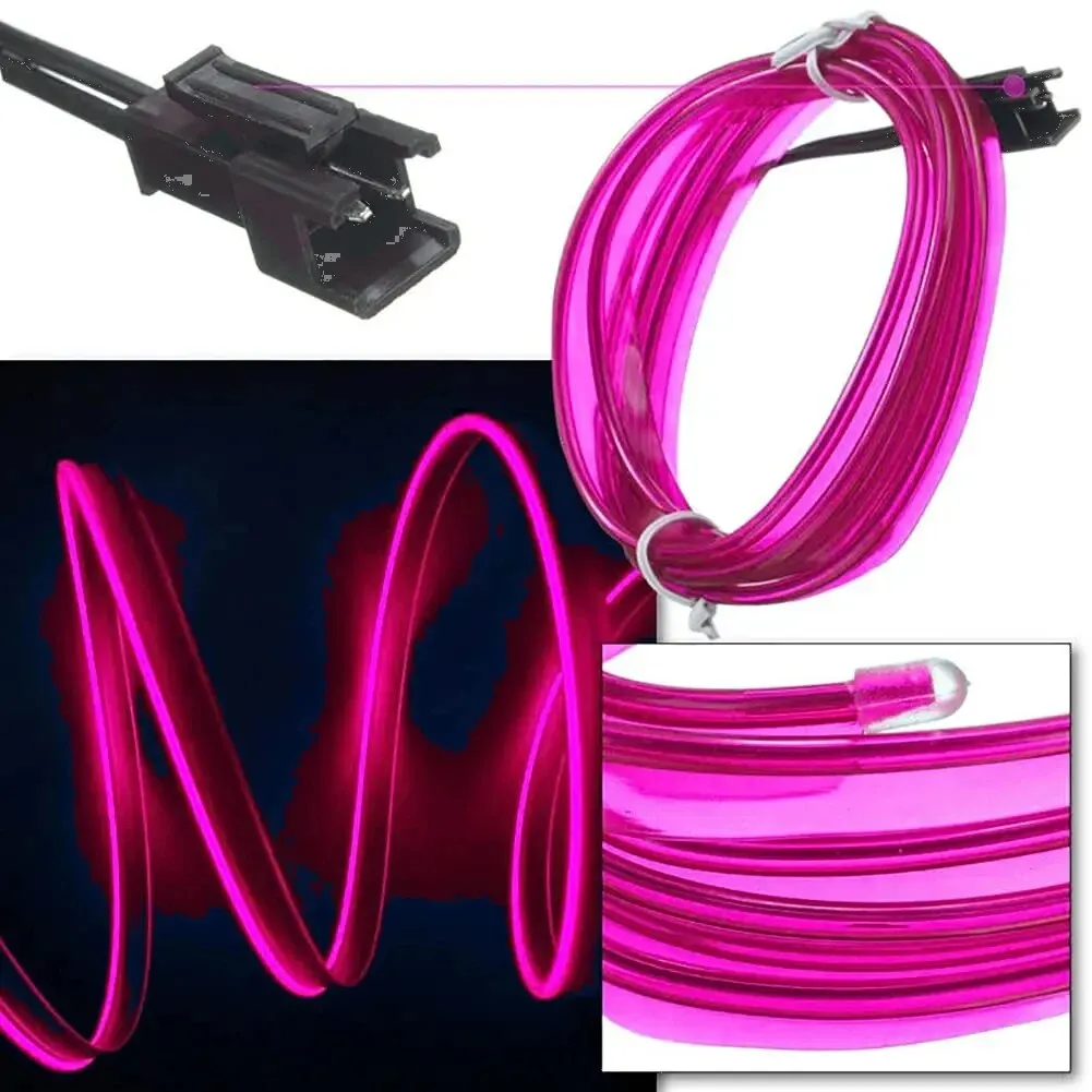자동차 LED 스트립 인테리어 장식 램프, 유연한 네온 콜드 RGB 조명, 범용 자동차 USB 파티 분위기 다이오드 액세서리