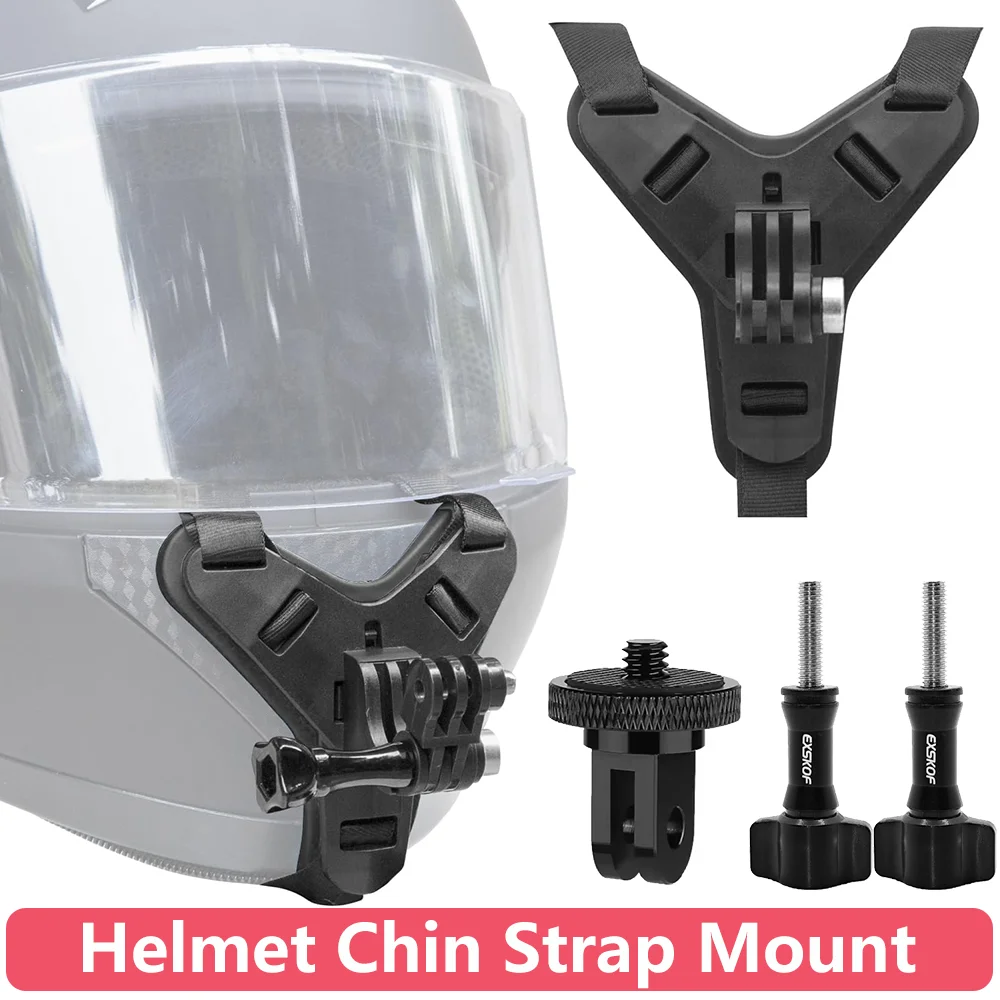 Soporte de correa para la barbilla para casco de motocicleta, accesorios para Cámara de Acción GoPro Hero 13 12 11 10 9 8 Insta360 AKASO SJCAM DJI Osmo