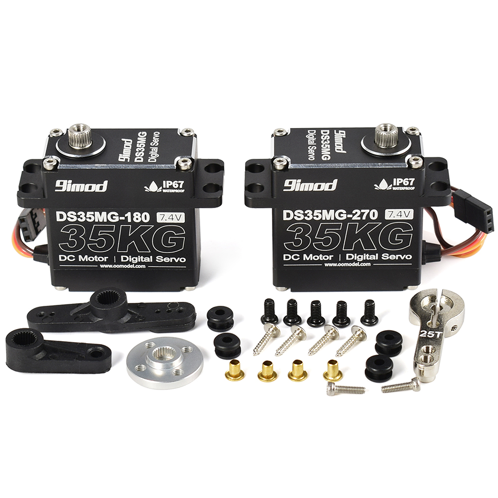 9imod DS35MG 35 kg wasserdichtes Servo 180 ° /270 ° Vollaluminiumgehäuse, Edelstahlgetriebe mit hohem Drehmoment für 1/8 1/10 RC Car