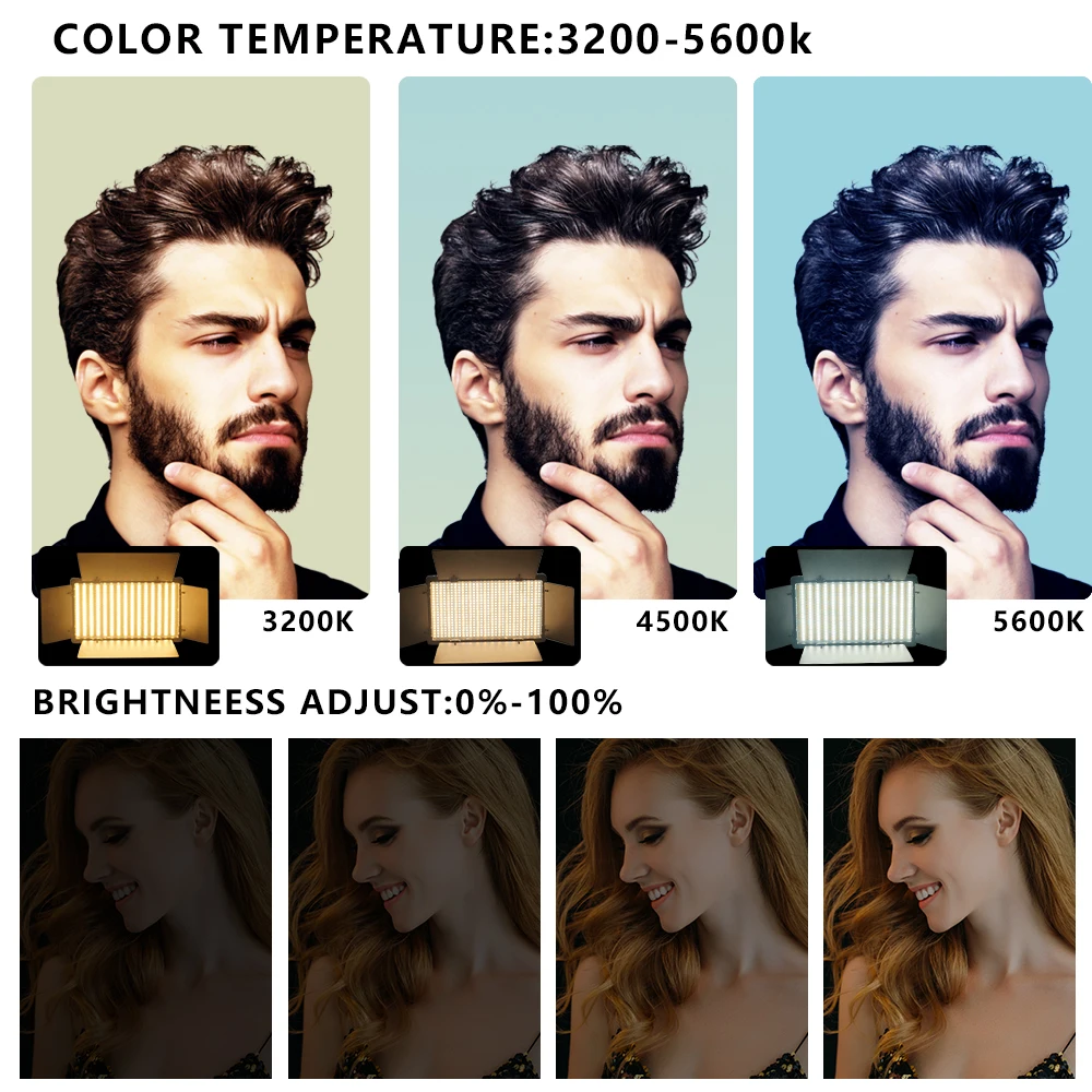 Nagnahz U800/U600 LED lampe de Studio Photo pour Tiktok Youbute jeu en direct éclairage vidéo 40W/50W Portable enregistrement vidéo photographie panneau lampe