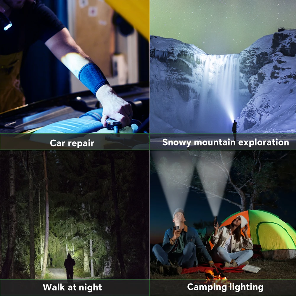 Sofirn SR12 1450lm Powerful 396m Pocket Flashlight SFT25R LED Spotlight Torch with Magnetic Tailcap