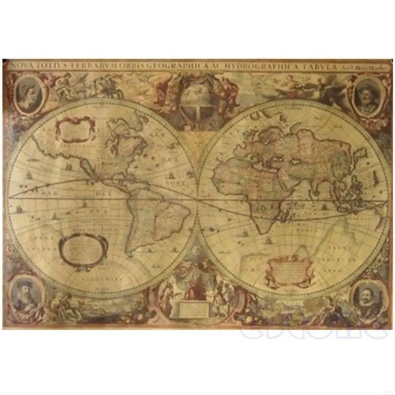 71x50 retrò vecchio Map Matte Matte Brown Poster decorazioni per casa D5QC