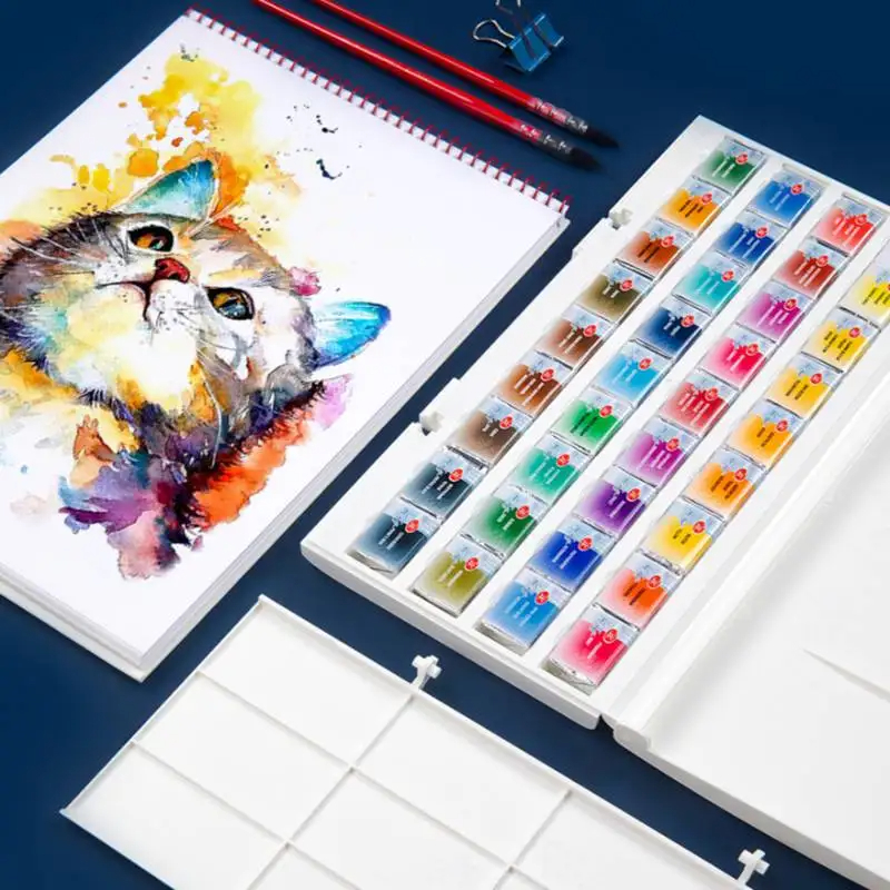 รัสเซีย White Nights Solid สีน้ํา Conem Sonnet นักเรียน/ศิลปินเกรดภาพวาดน้ําสี 12/16 /24/36 สี