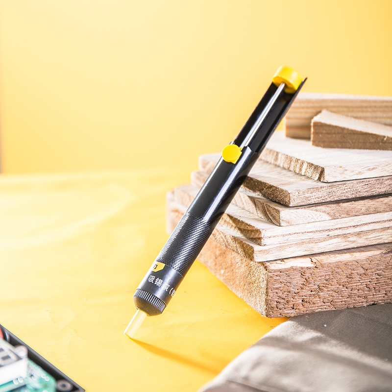 ปืนดูดตะกั่วปั๊มโลหะอะลูมิเนียมสีดำ1ชิ้นปากกาดูดบัดกรีเครื่องมือเชื่อมมือฉนวนกันความร้อนสูง