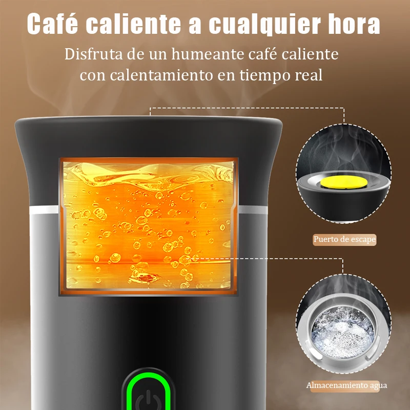 MicroData draagbaar elektrisch capsulekoffiezetapparaat 3-in-1 koffiepot Espressopot Draadloze verwarmingspomp Druk koffiezetapparaat Reizen