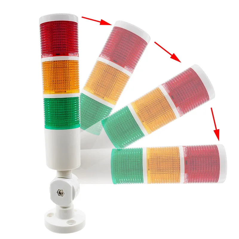 Multi layer warning light Machine tool Three color light LED Signal lighthouse sound Light alarm OperationFaultLight 12/24V 220V
