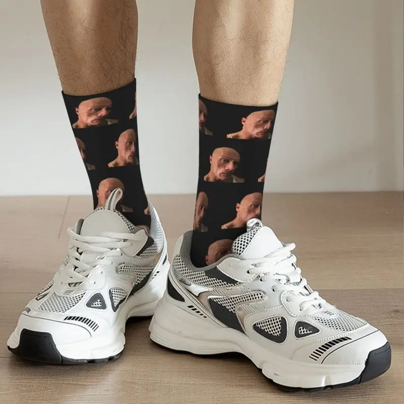 Eyebrow Meme Dwayne The Rock Johnson Calcetines de vestir Calcetines cálidos de moda para hombres y mujeres
