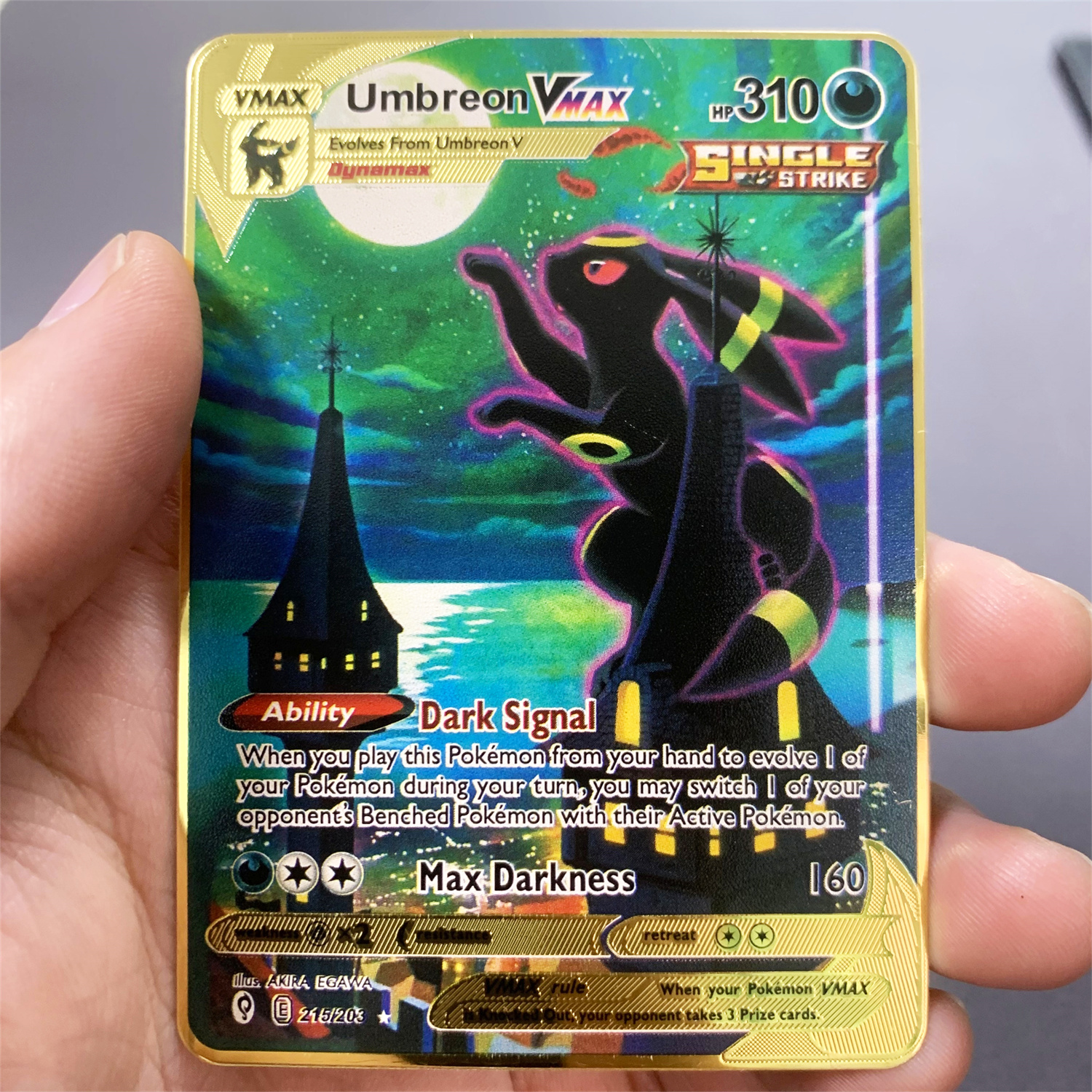 10.000 Punkte Pikachu Vmax Pokemon Metallkarten Englisch DIY Arceus Charizard Golden Card Limited Edition Kindergeschenk-Sammelkarten