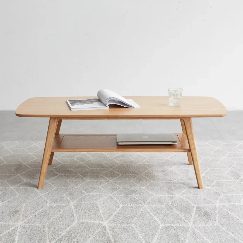 Mesa retangular moderna, mesa de madeira com armazenamento, 4 gavetas maciças, totalmente montadas, branco de carvalho, 51 polegadas