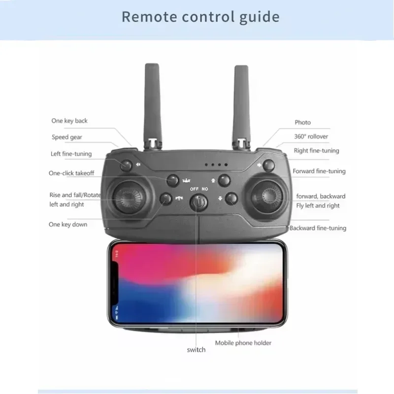 Foldable E88Pro RC Drone with 8K Professional Dual HD Camera 1080P Wide Angle WIFI FPV Helicopter Height Hold​