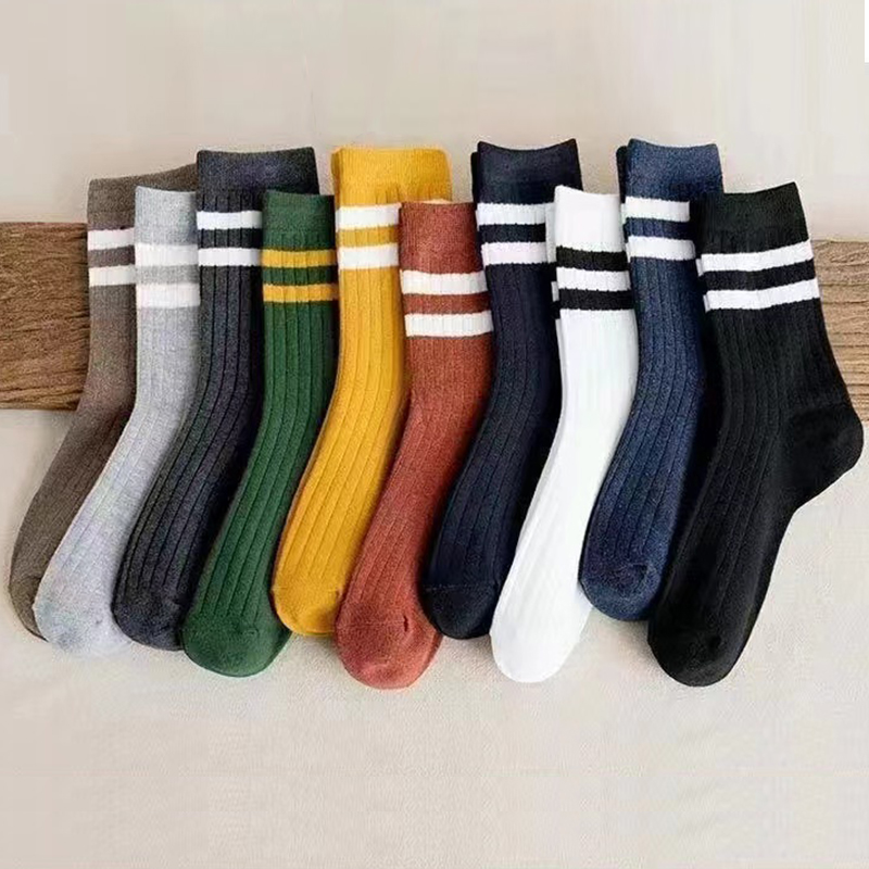 5/10 paia di nuovi calzini traspiranti casual a righe calzini retrò Harajuku di alta qualità calzini in cotone da uomo/donna