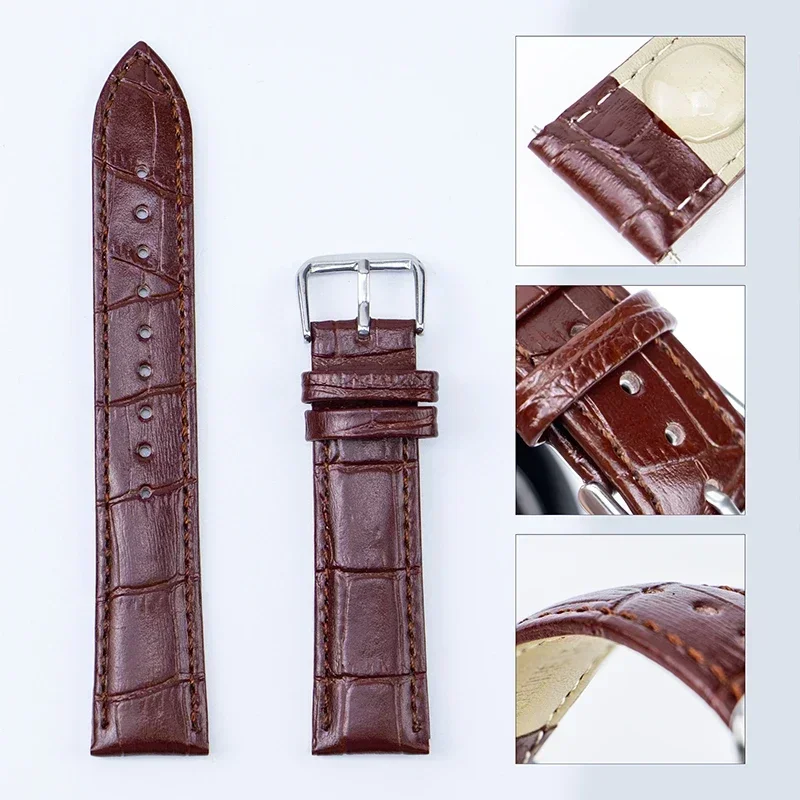 Soft Wrist Watch Bands Comfortable Genuine Leather Watch Strap 12/14/16/18/20/22/24 mm Watch Pin buckle Band