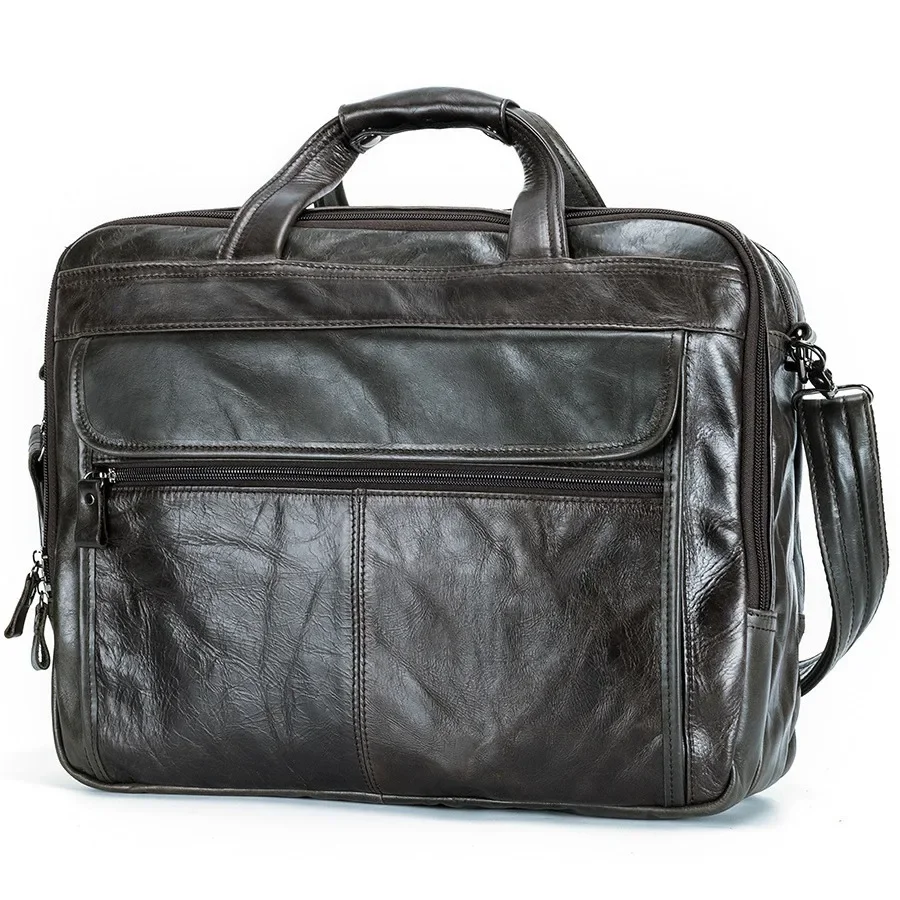 Herren-Aktentasche aus echtem Leder, Retro-Business-Handtaschen, männliche Schulter-Crossbody-Tasche aus Rindsleder, Computer-Tasche, Opla Penso Plata Plata Lorenzo