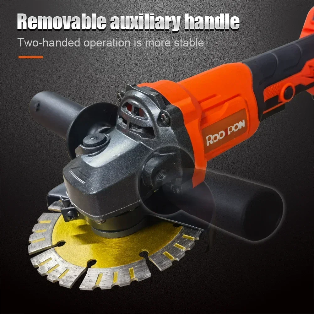 RDDSPON Brushless Electric Angle Grinder Cordless 125MM 3 Gears Cutting Machine Power Tool For Makita 18V Lithium-Ion Battery