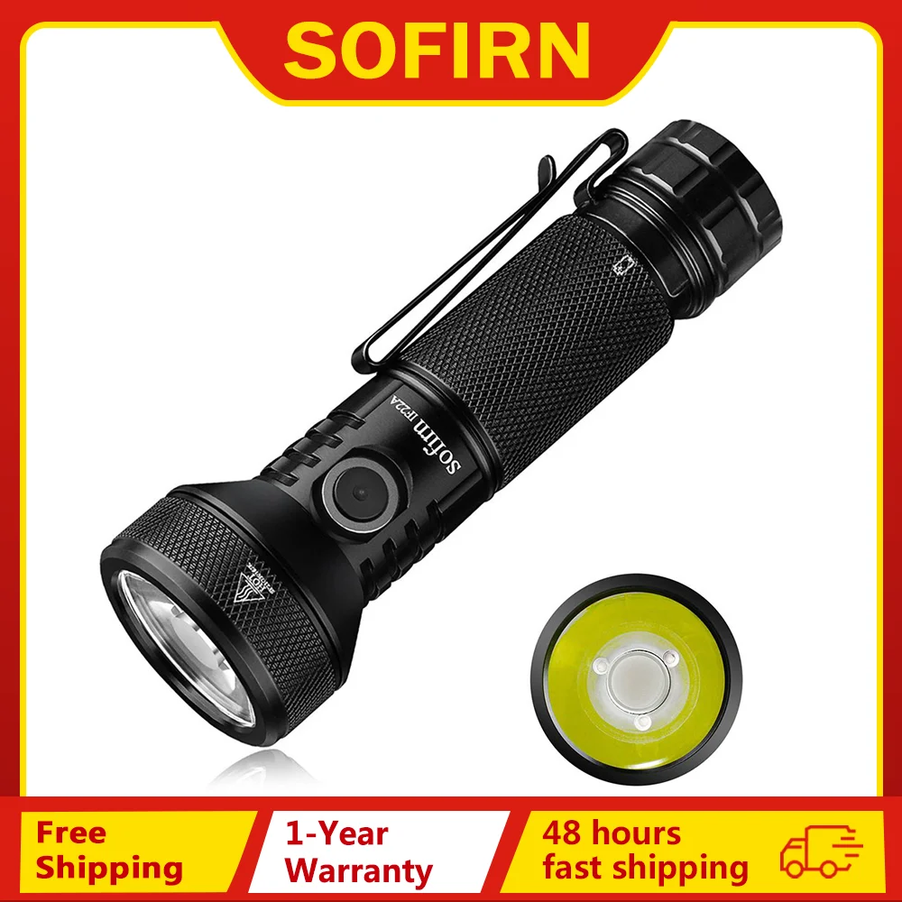 Sofirn IF22A 21700 USB C 3A Sạc Mạnh Đèn Pin LED SFT40 2100lm 680M Ném Ngược Sạc Siêu Sáng Đèn Pin