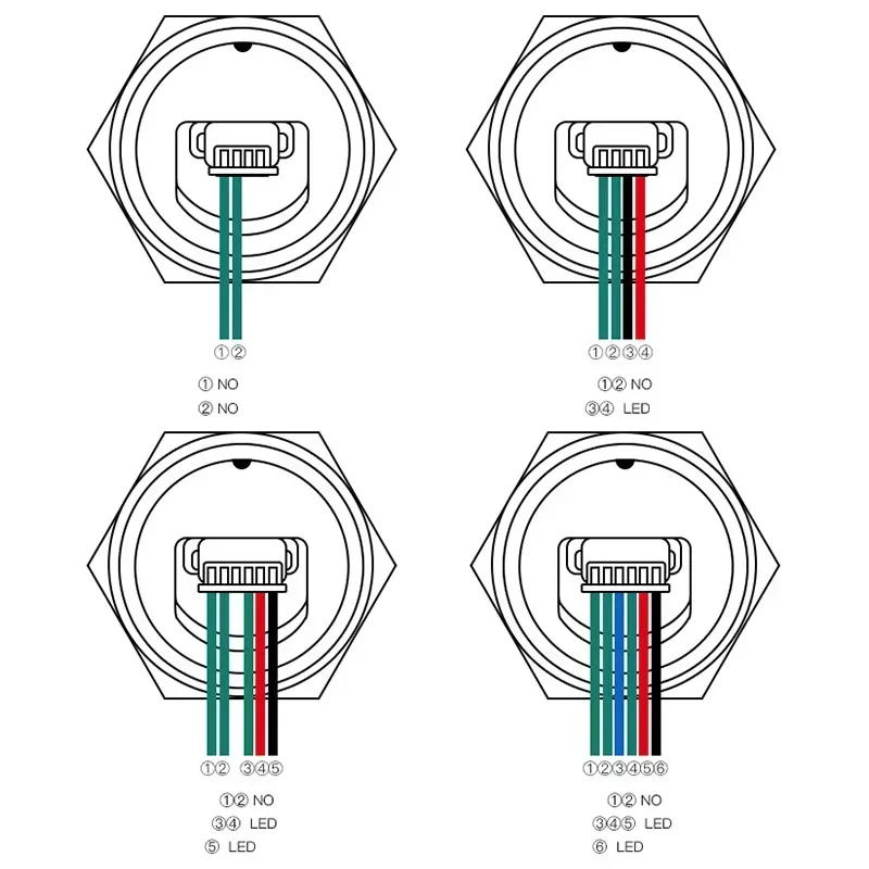 16/19/22/25/30 mm Push Button Switch With Wire Custom Pattern DIY Waterproof Led Momentary Self Reset 5v 12v Symbol Icon Signal