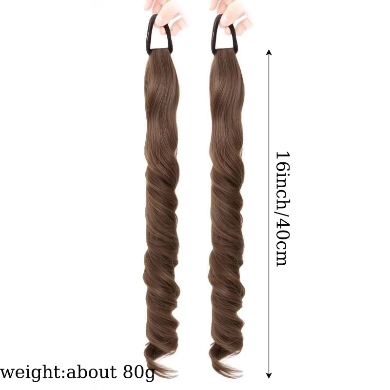 Lupu 2 pçs extensões de peruca de rabo de cavalo de cabelo sintético preto marrom rolo romano extensões de rabo de cavalo com faixa elástica perucas lolita
