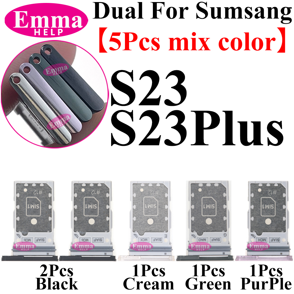 Emma 5Pcs Sim Tray Kartenhalter Adapter Schublade Buchse für Samsung S10 S10E S20FE S21 S22 Plus S23 S24 Ultra Sim Tray Chip Slot