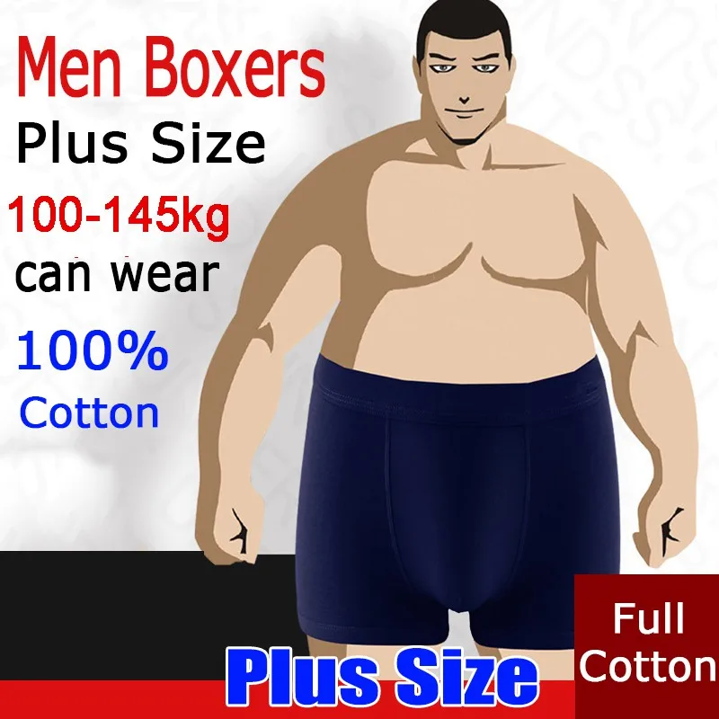 Bokserki męskie Plus Size dla 90-200kg Szorty w dużych rozmiarach Wygodna bielizna Pełna tkanina bawełniana Wysoka jakość 3XL-10XL