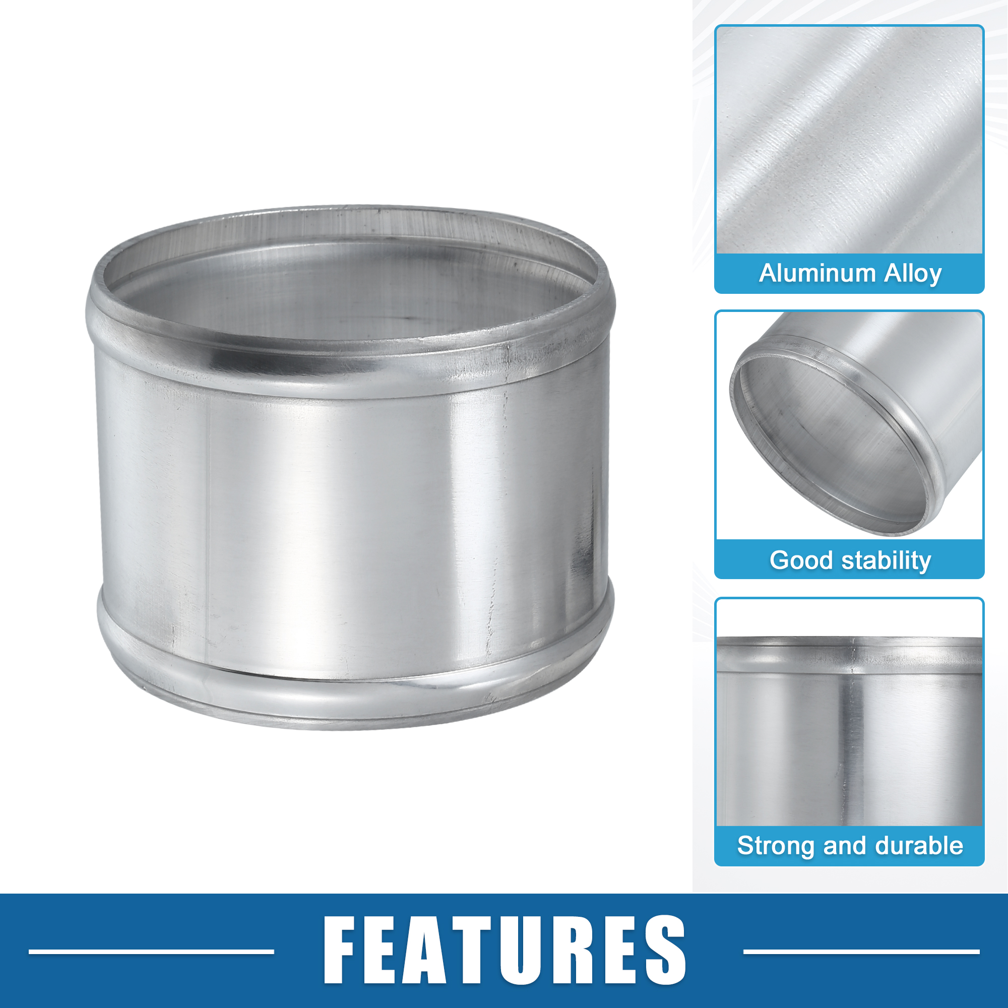 UXCELL 27 ミリメートル-97 ミリメートル ID 32 ミリメートル-102 ミリメートル外径カーアダプタージョイナーパイプユニバーサル 76 ミリメートル長コネクタチューブアダプターアルミ合金