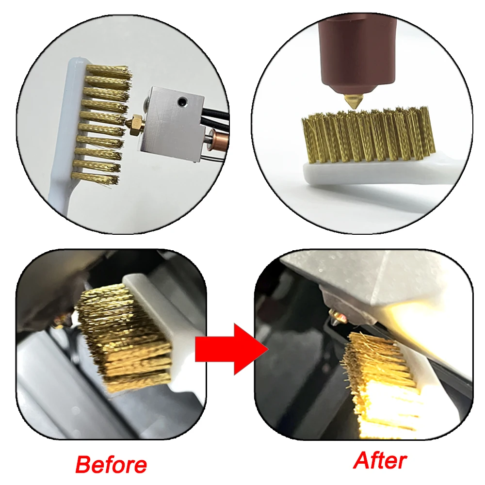 Ferramenta de impressora 3d bico escova fio cobre escova limpeza bocal bloco aquecimento hotend hotbed limpador derusting acessórios