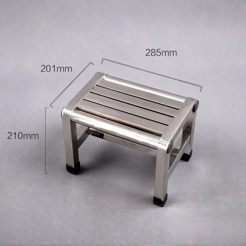 Taburete grueso de acero inoxidable para recoger verduras, taburete bajo impermeable de acero inoxidable, banco de baño para el hogar