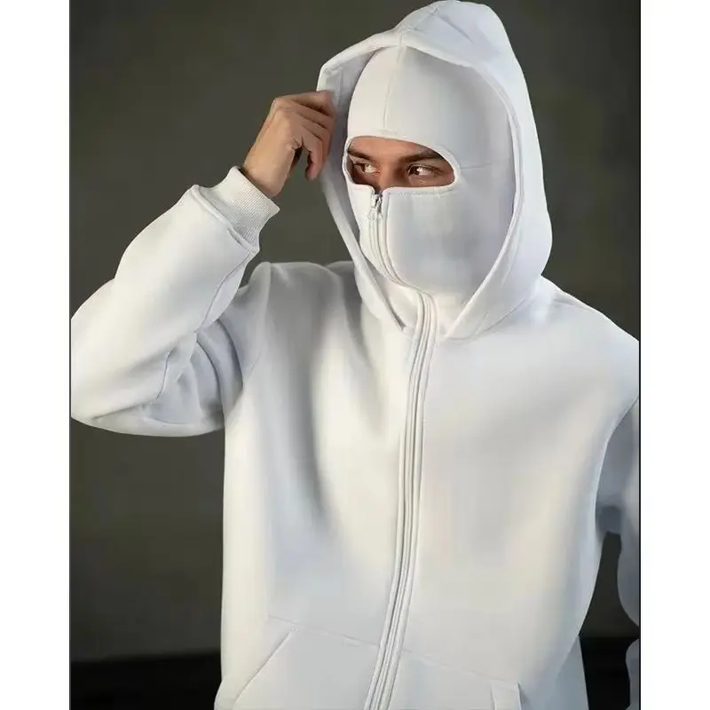 Feminino masculino e balaclava y2k gótico harajuku inverno novo item duplo moletom com capuz masculino máscara com zíper roupas esportivas