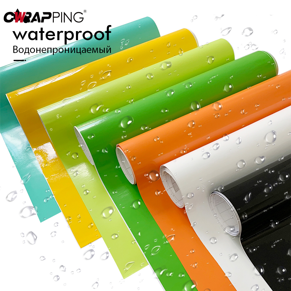 150 ซม.Glossy รถฟิล์มสติกเกอร์กันน้ํารถจักรยานยนต์เปลี่ยนสีฟิล์มไวนิลรถป้องกันตกแต่งอุปกรณ์ห่อ