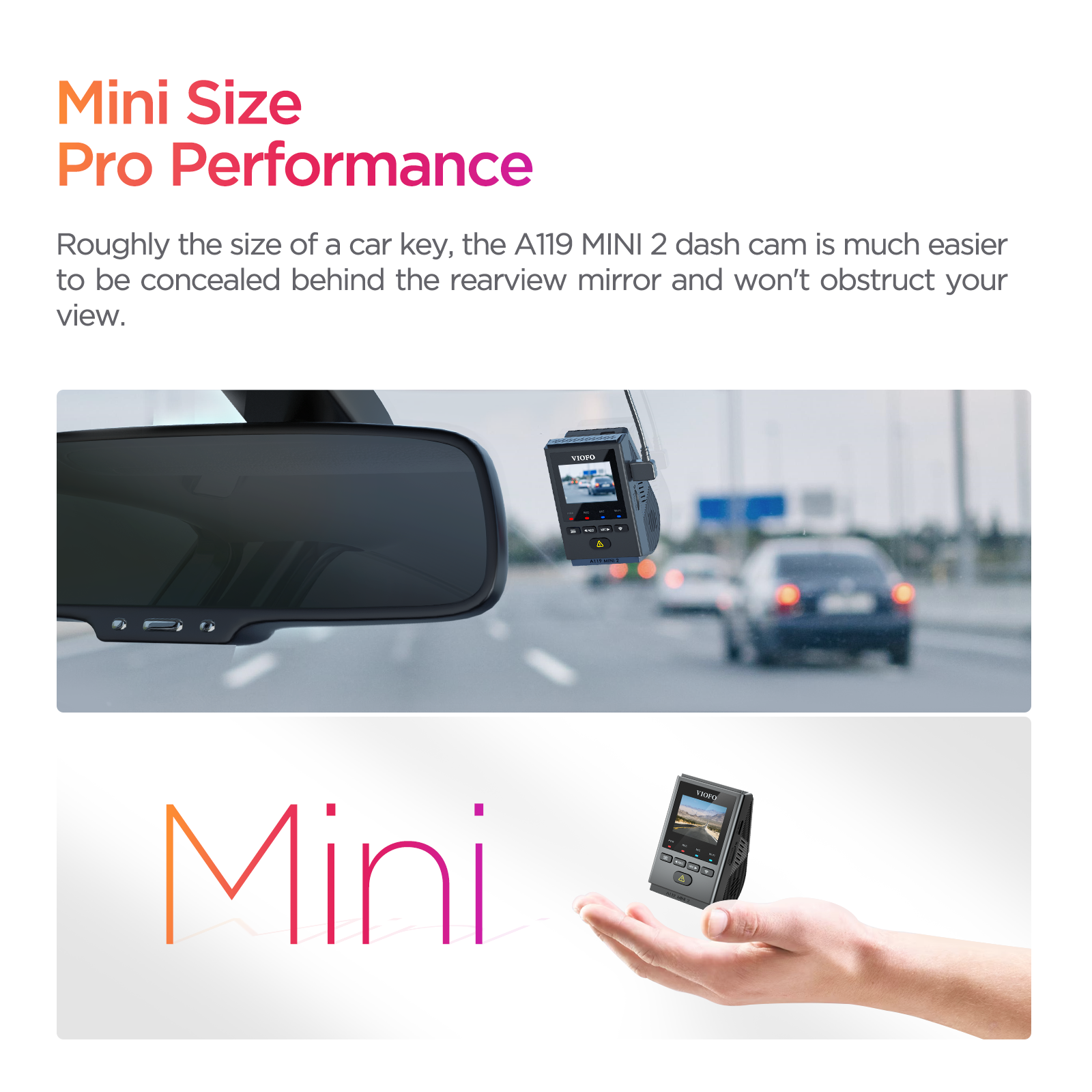 VIOFO A119 Mini DVR Xe Ô Tô 2K 1440P 60FPS Dash Cam Tích Wifi 5GHZ Và GPS đầu Ghi Hình Cho Xe Ô Tô Chế Độ Đỗ Xe