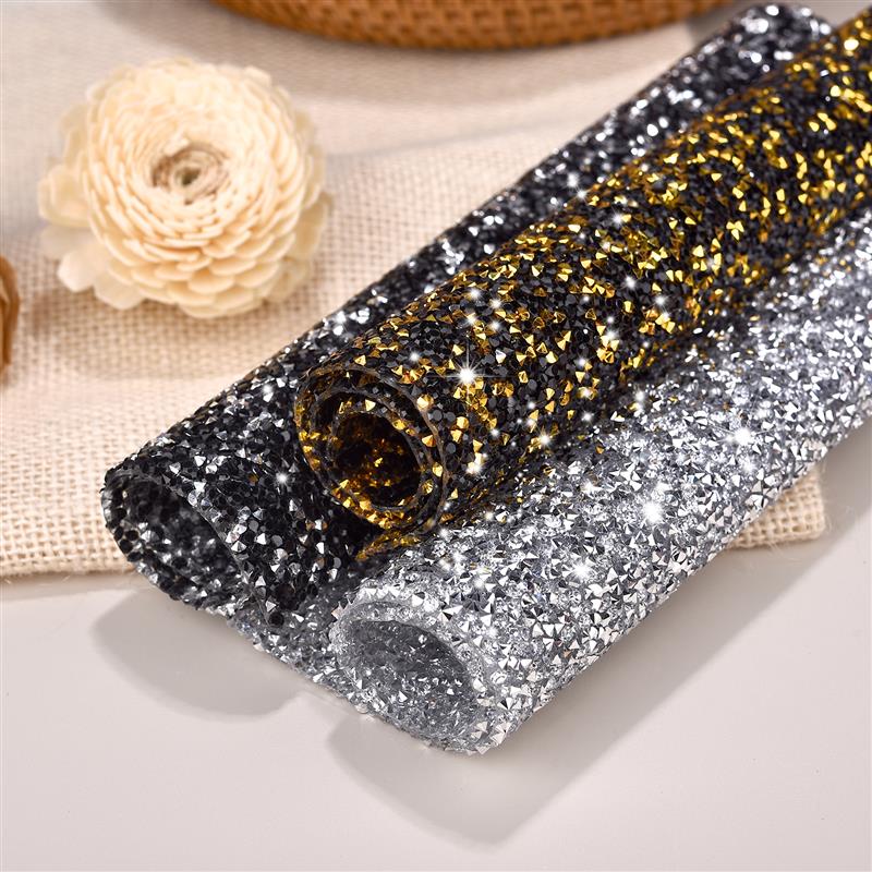 24*20cm Selbstklebende Diamant Glitter PU Sparkle Für Hochzeit Party Handwerk Tapete Grenzen Dekor Material Handgemachte DIY