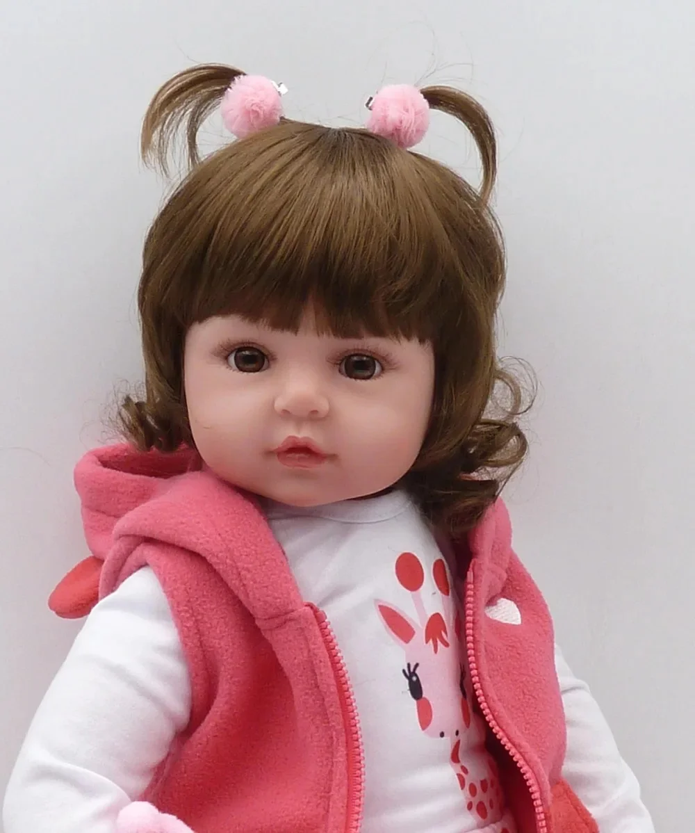 女の子のための柔らかいシリコーンの赤ん坊の人形,現実的な生まれ変わった人形,柔らかい体,クリスマスプレゼント,47cm